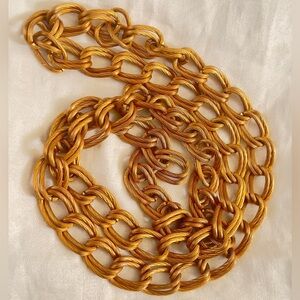 Vintage Signed Napier 140g Heavy Ribbed Double-Link Statement Chain - 36"